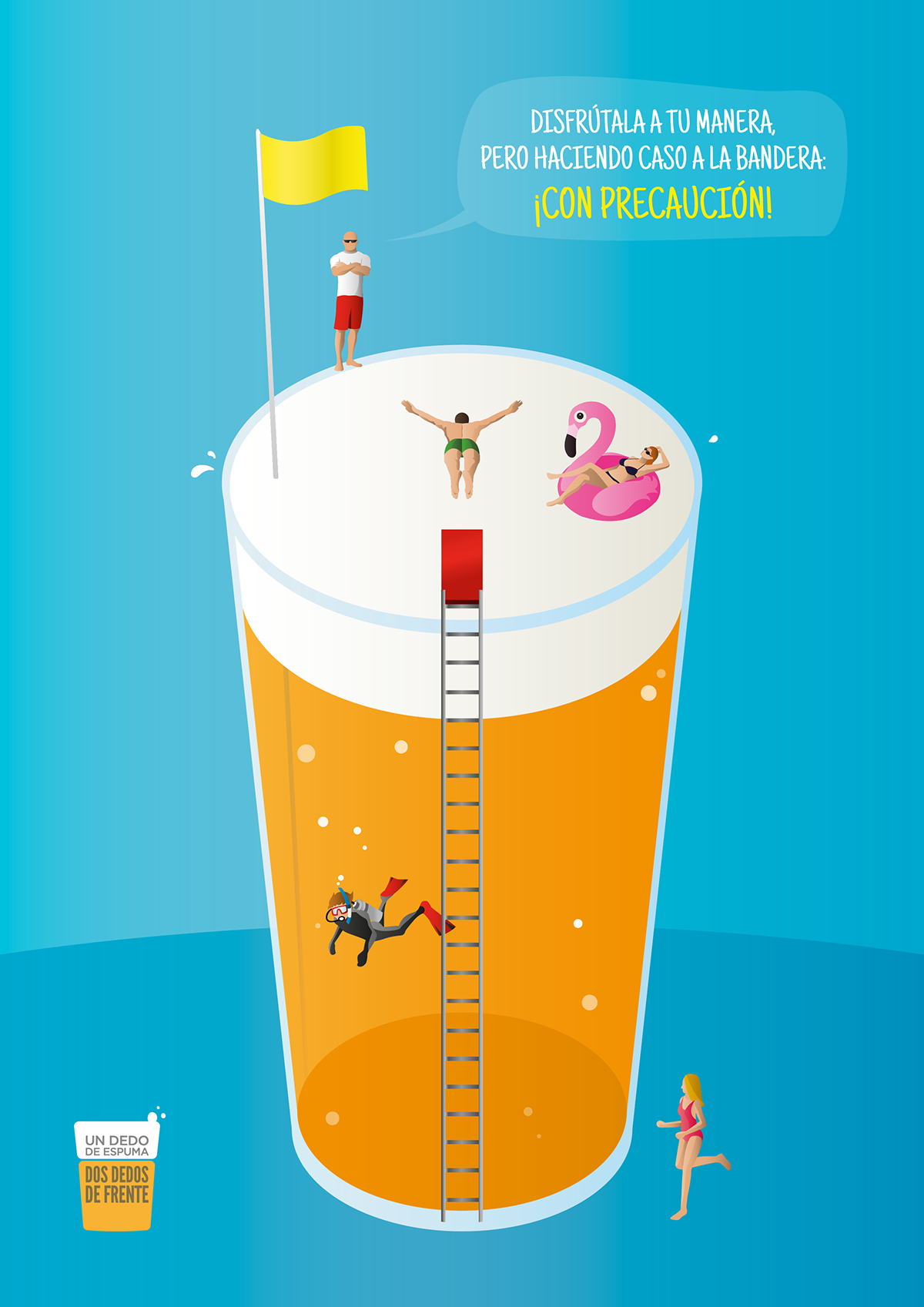 cerveza beer ILLUSTRATION  caution prevention alcohol campaign