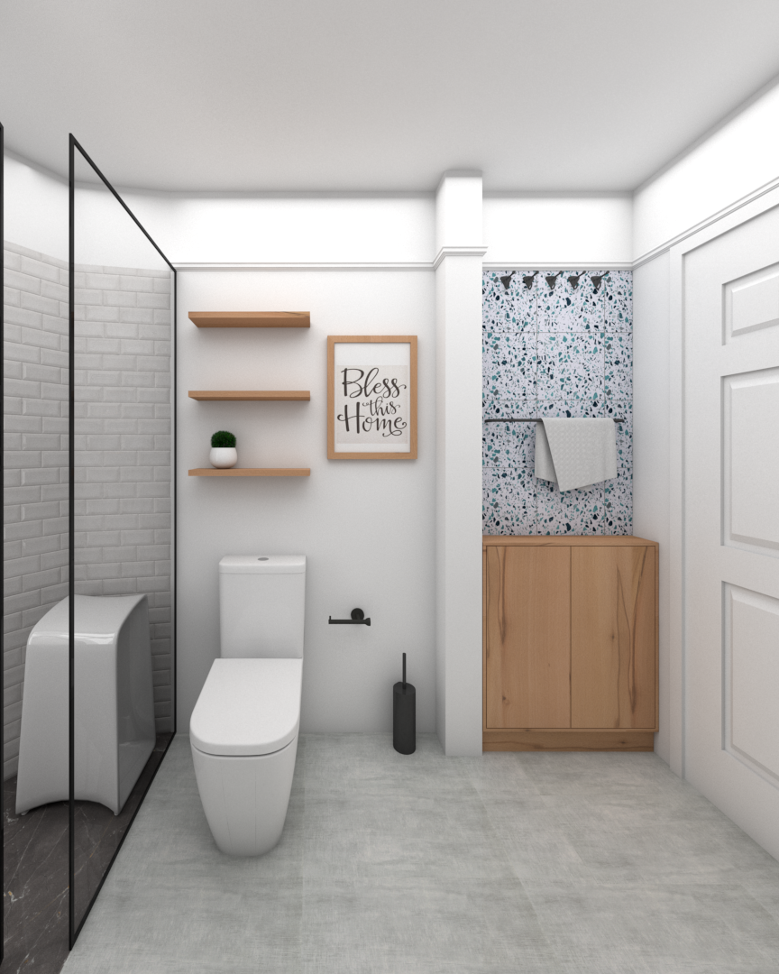 3dvisualization architecture bathroom bathroomdesign interiordesign Render terrazzotile