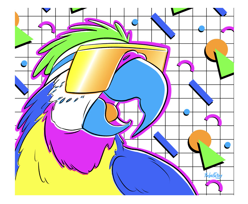 party parrot budgie 90s retro cartoon