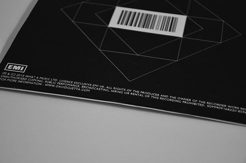 Titanium david guetta cd vinyl redesign black & white abstract