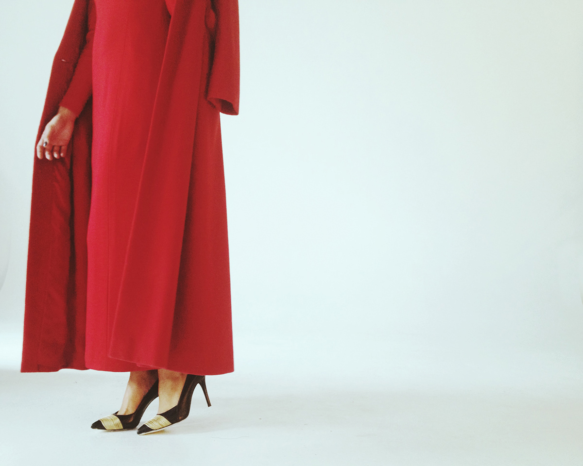 red coat woman