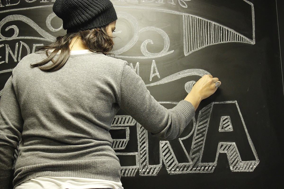 lettering chalk wall