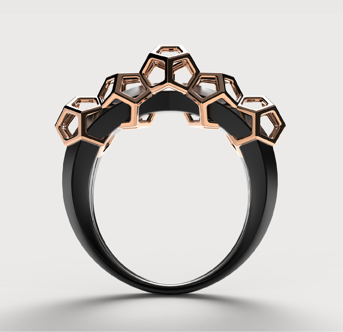 IYNO keyshot Rhino ring pendant mettalic geometric Polyhedron minimalist Rose Gold jewelry life Russia