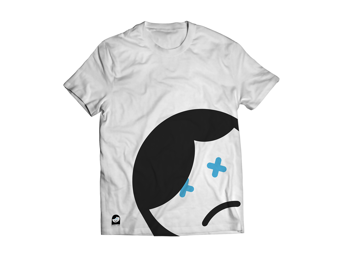 logo brand identity Character cloudtrap design athens Greece tshirt pins behaviours marilou mari-lou girl icons