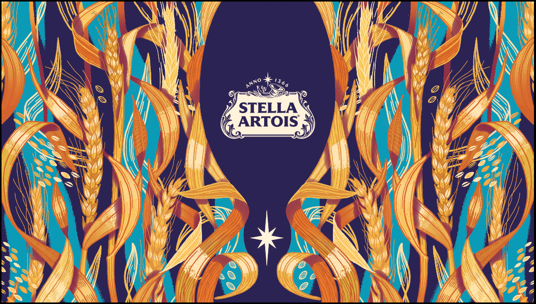 art digital Digital Art  digital illustration ILLUSTRATION  pattern pattern design  Stella Artois Surface Pattern textile