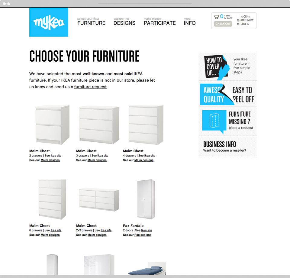 ikea product cover webshop