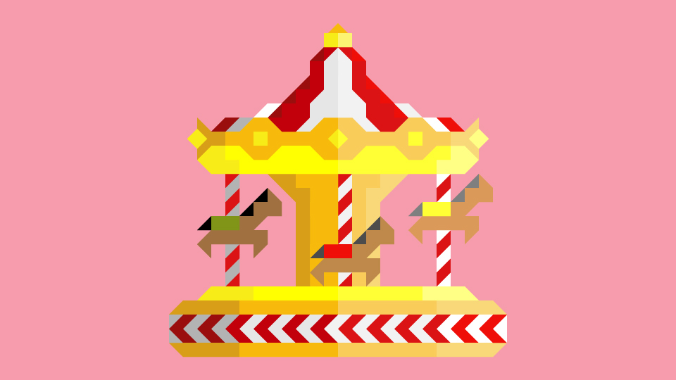 amusement park square triangle design modular illustration