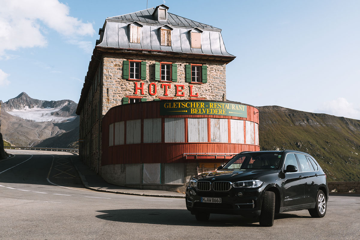 car alps mountains BMW Landscape commercial adventure DJI dolomites Switzerland