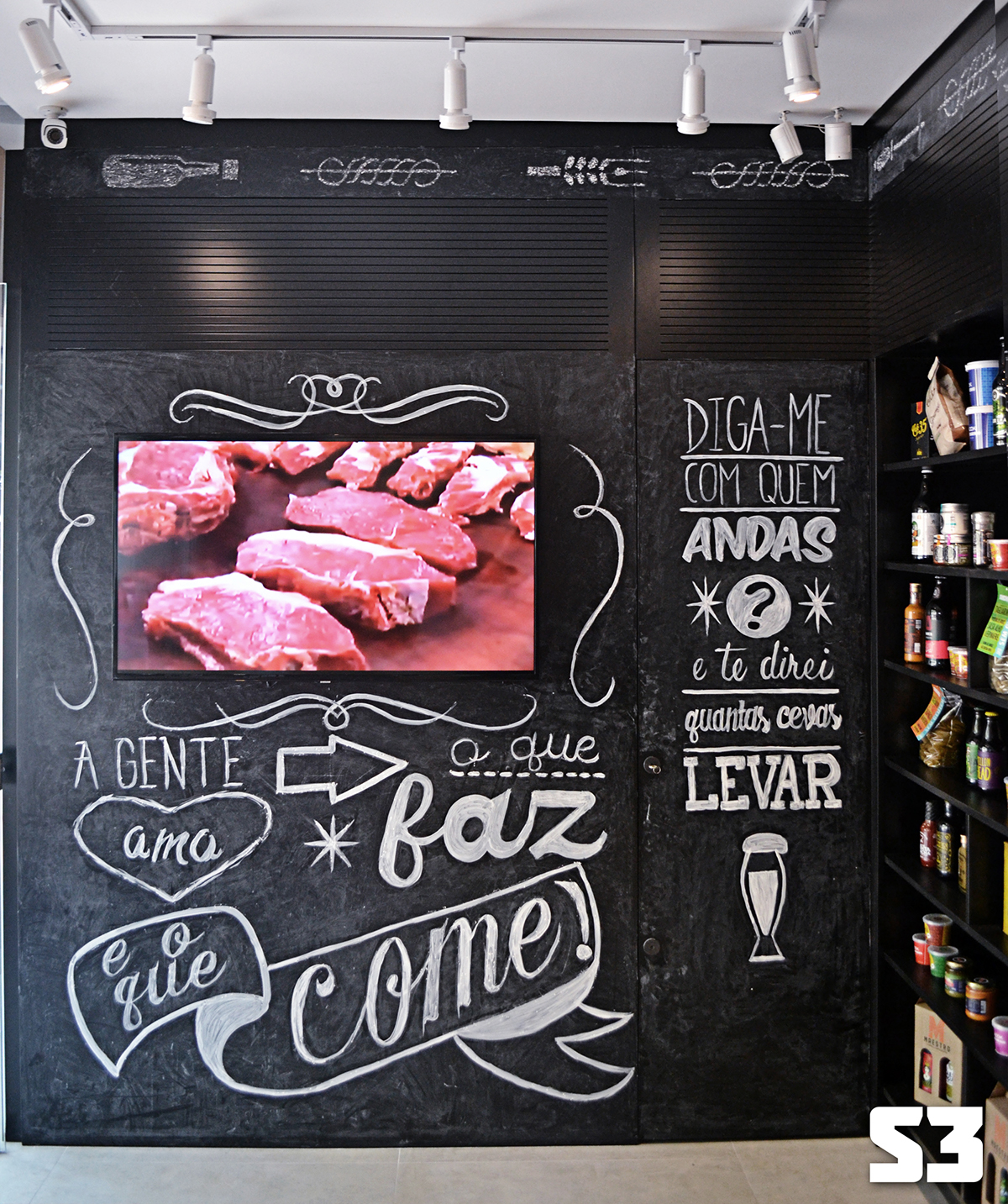 pattern chalk lettering Quotes meat maestro Icon blackboard White paint bathroom beer store indoor barbecue