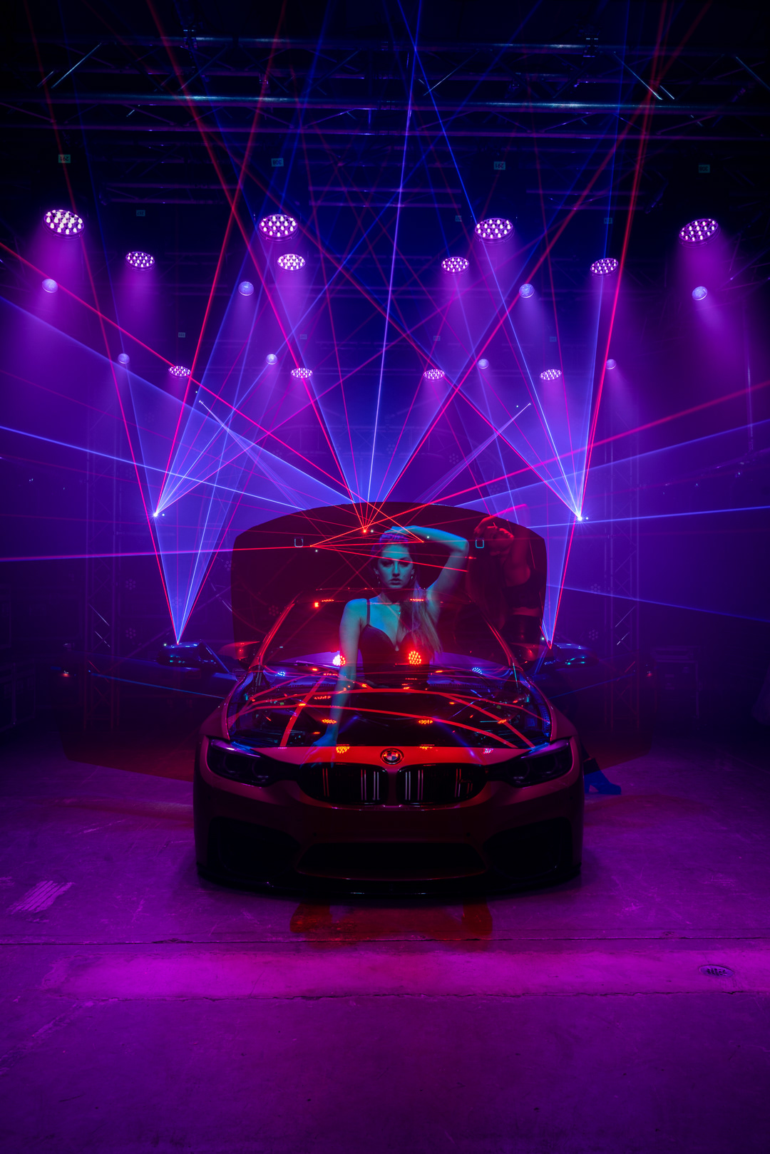 3D Automotive Photography BMW car photography lasers lightpainting lightroom photographer Photography  redblue