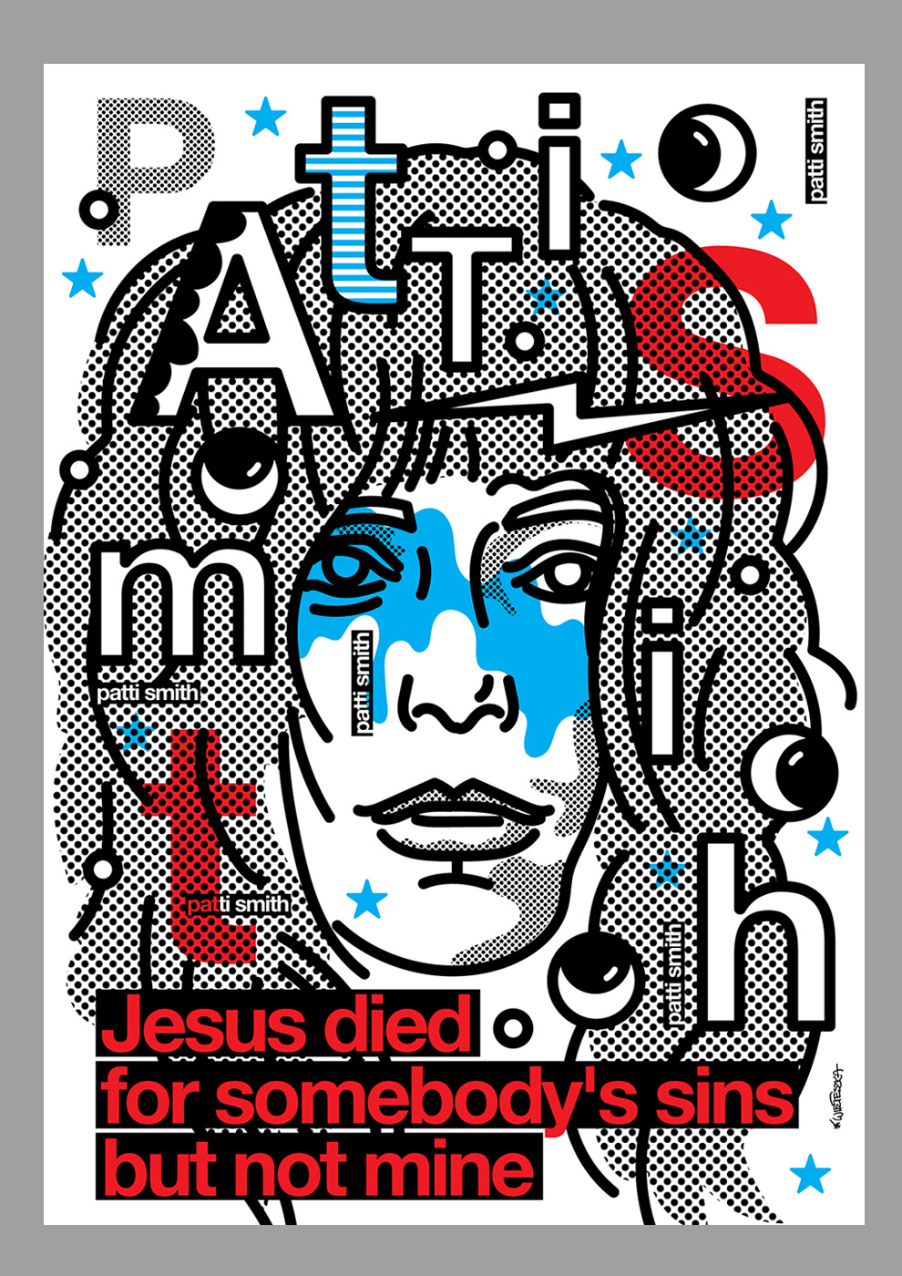 poster portrait Poster Design Patti Smith Singer punk punk rock ILLUSTRATION  music rock
