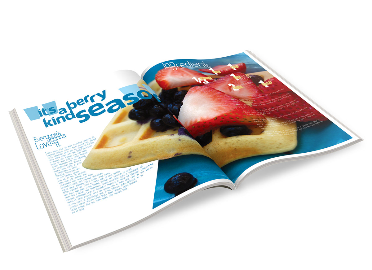 magazine blueberries gluten free Waffles Layout summer experimental berries type