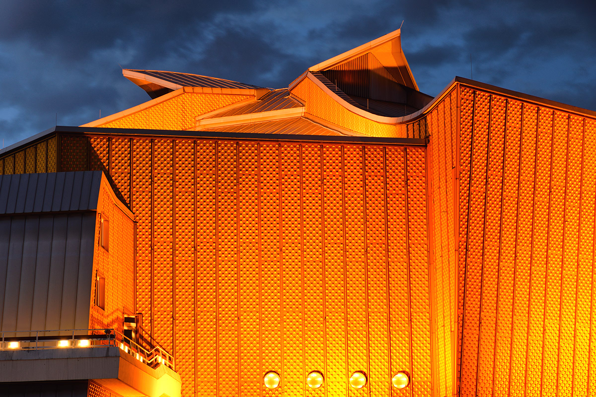 architecture berlin building color Evening exterior germany illuminated orange