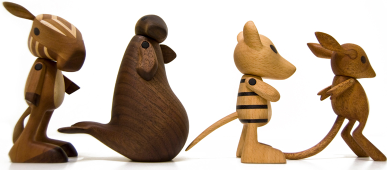 extinct toys animals wood handmade
