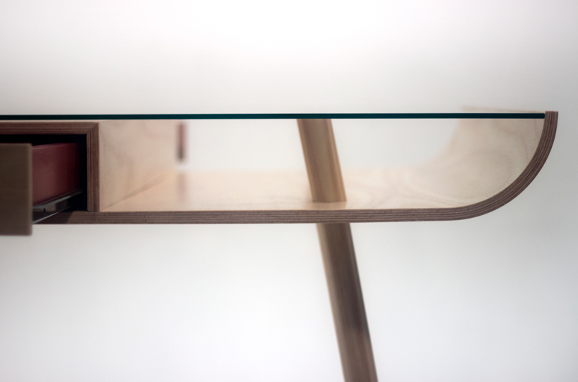 table furniture  plywood  bent  Laminate  glass