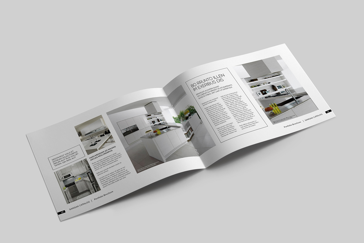 brochure portfolio magazine Interior InDesign Layout photo album elegant minimalist clean a4 a5 modern