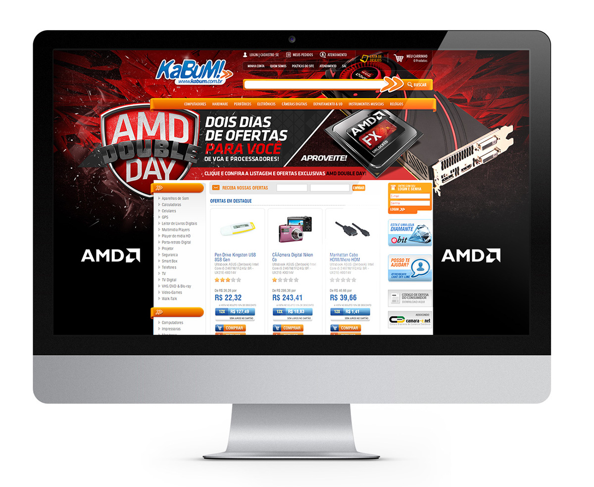 AMD VGA KaBuM! Kabum arte promocional Theme site design