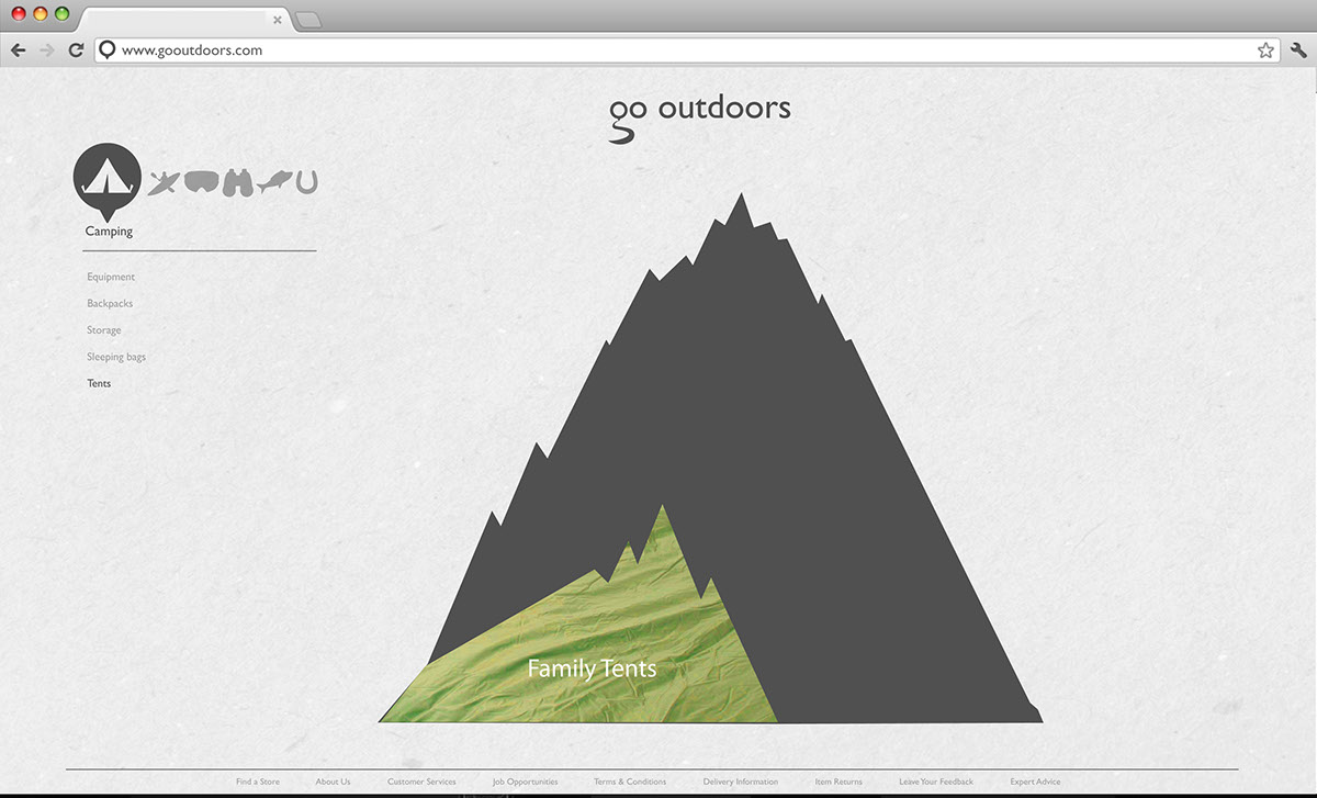go  Outdoors  mountaineering camping hiking skiing posters logo Website design go outdoors journey
