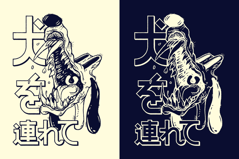 Character apparel shirt design t-shirt digital ink illustration
