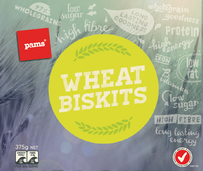 box  package  cereal  Pams wheat biskits  surfer dieline Diecut Food  breakfast Health healthy energy