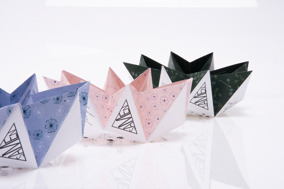 3D Grafikdesign Kommunikationsdesign origami  Packaging pflanzen print samen verpackung verpackungsdesign