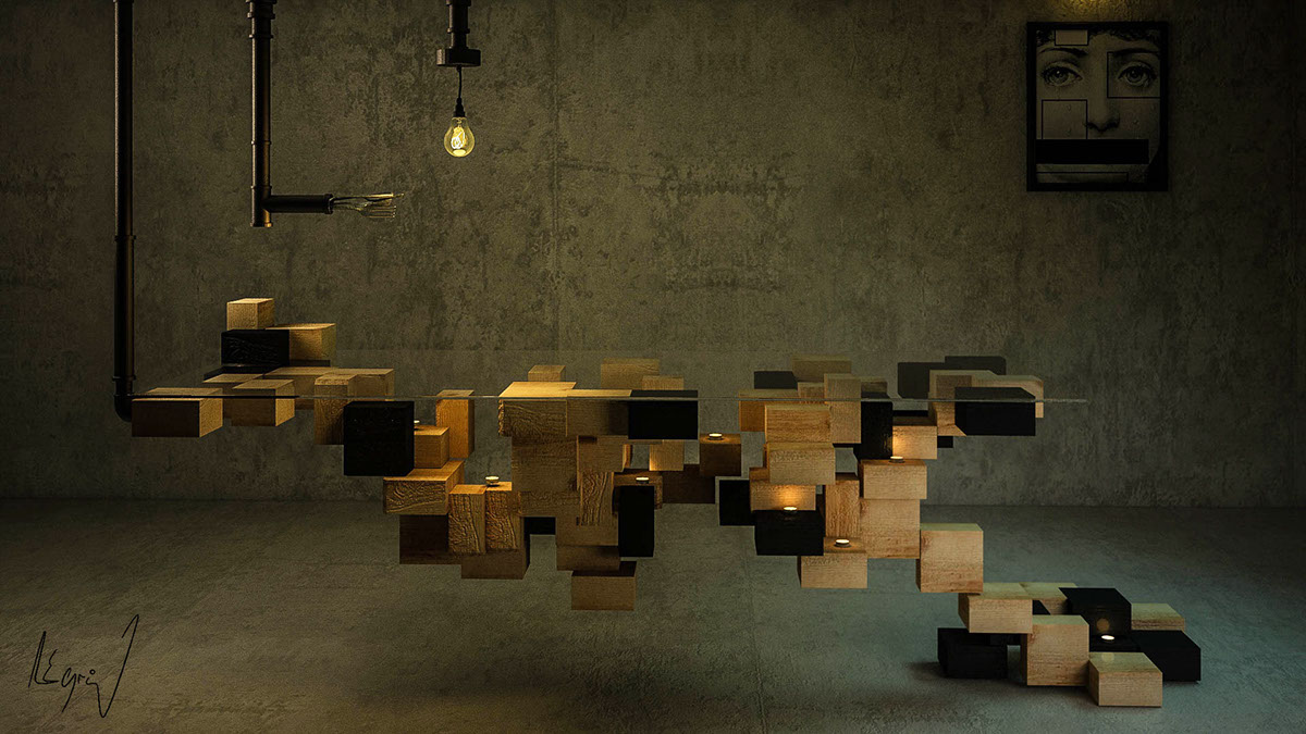 concept art furniture design CGI