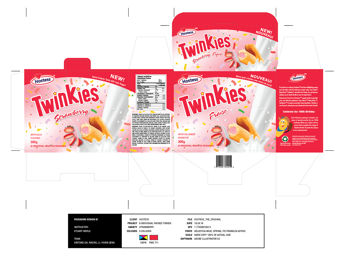 Packaging redesign twinkies hostess Food  snacks