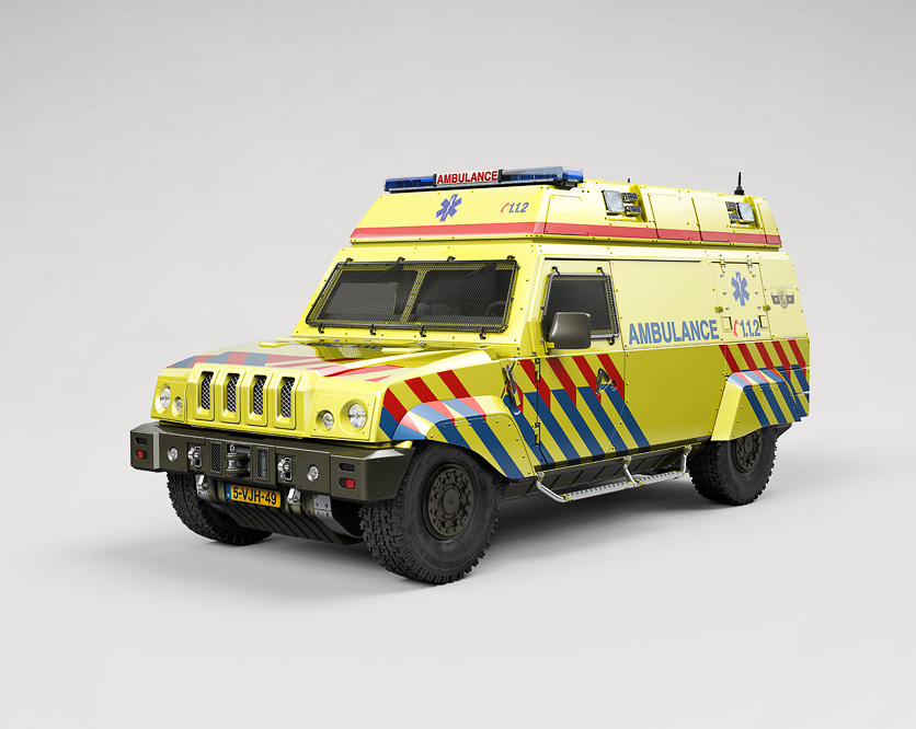 Souverein  CGI 3D postproduction ambulance SIRE Paul Ruigrok luminous creative imaging fedde souverein