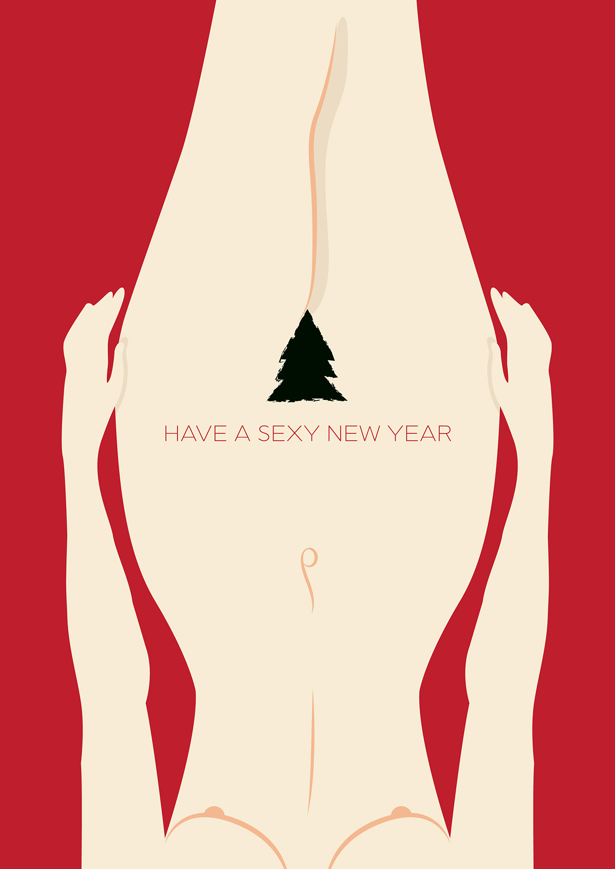 sexy new year Christmas body christmas Tree Candy Cane snowflakes butt tits pussy