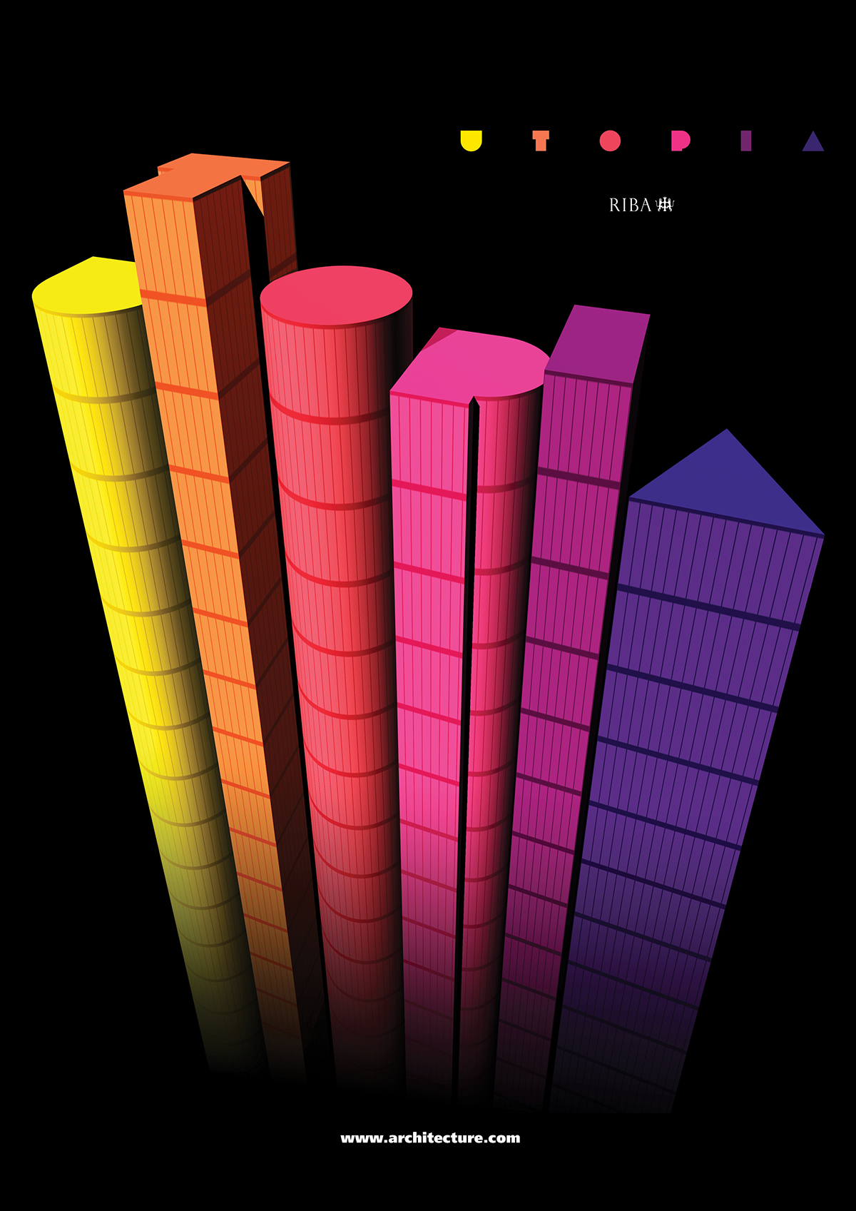 riba architecture 3d design 3D typography typography   colour multicolour multicolor bold graphics contemporary design