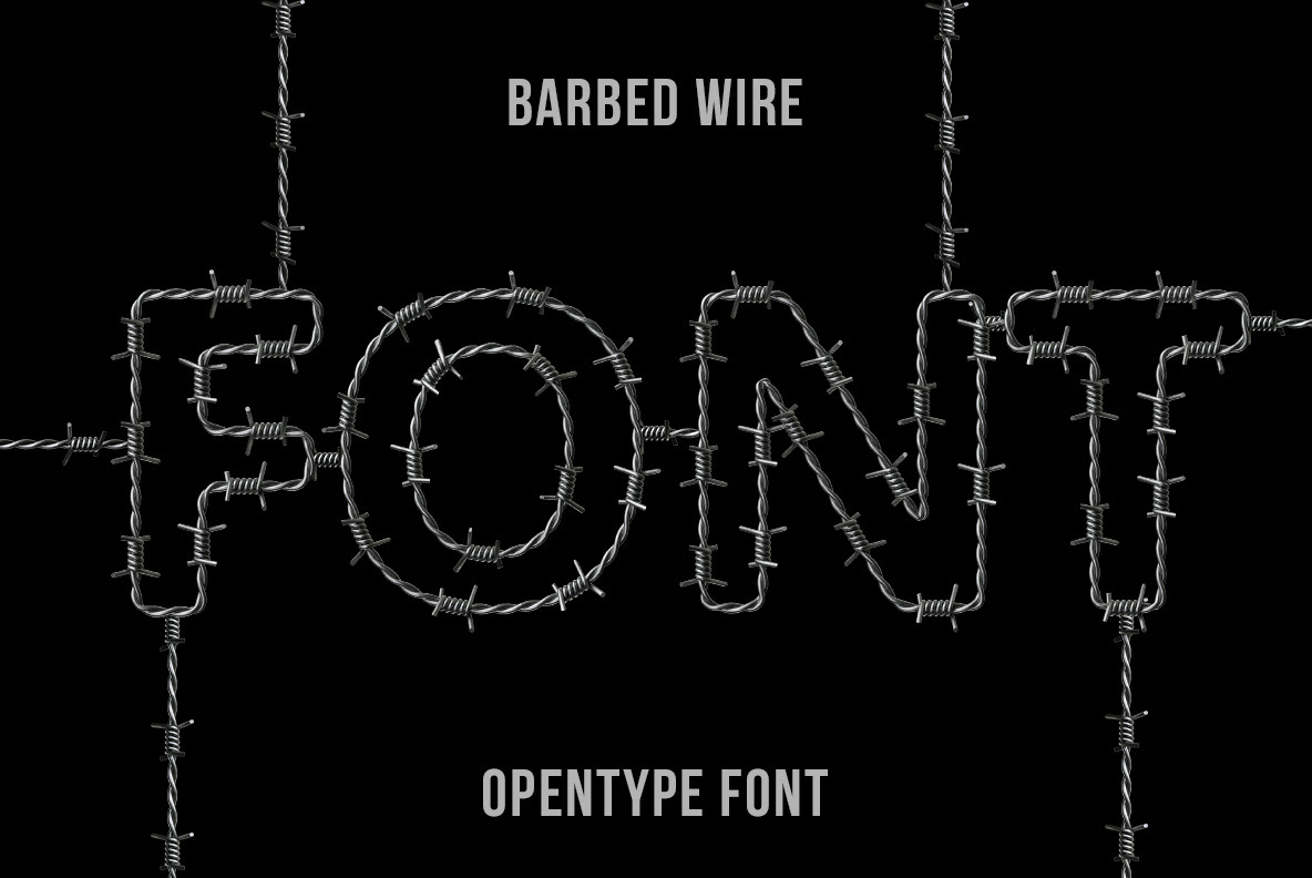 alphabet bitmap font font handmade font lettering Opentype prison wire