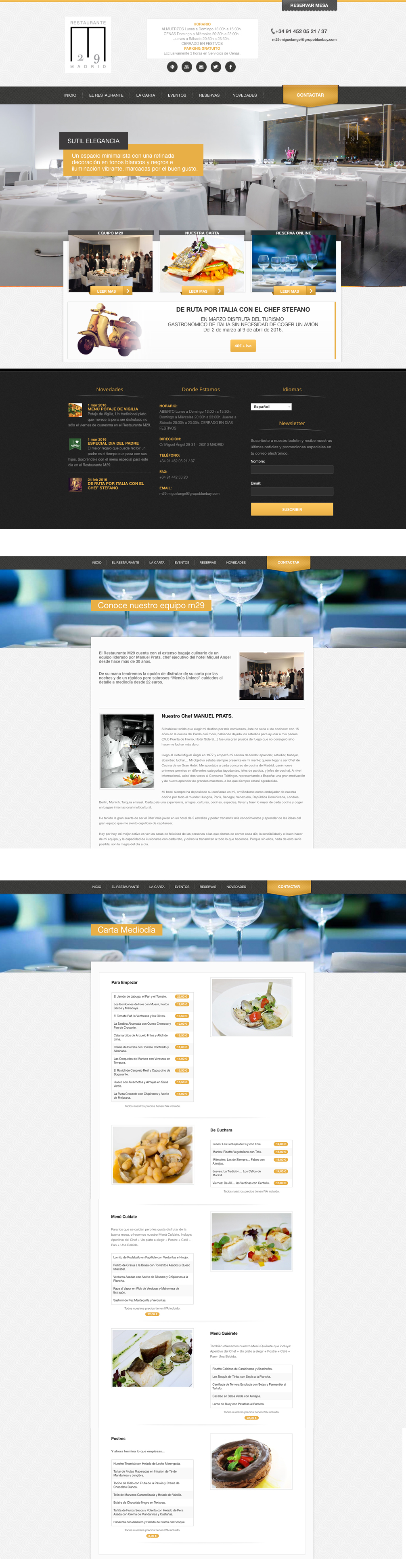Diseño web restaurantes madrid Restaurante M29