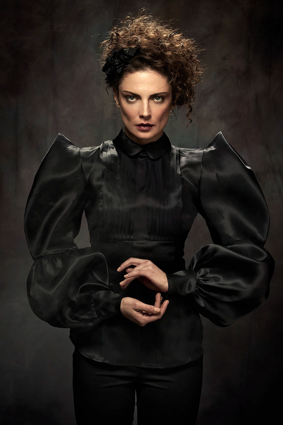 knapp Collection costume witch black SILK romantic bulgarian designer transparent wool
