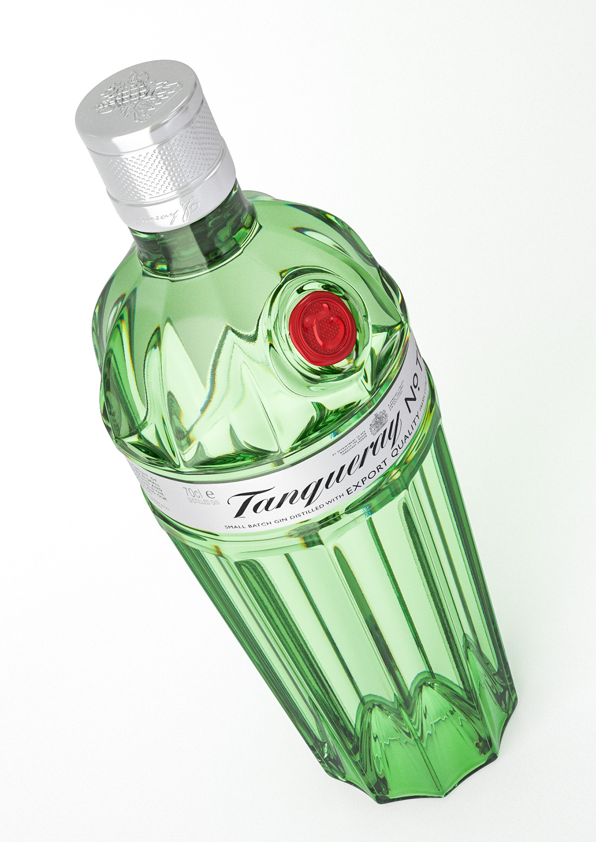 bottle glass CGI 3D tanqueray gin nº10