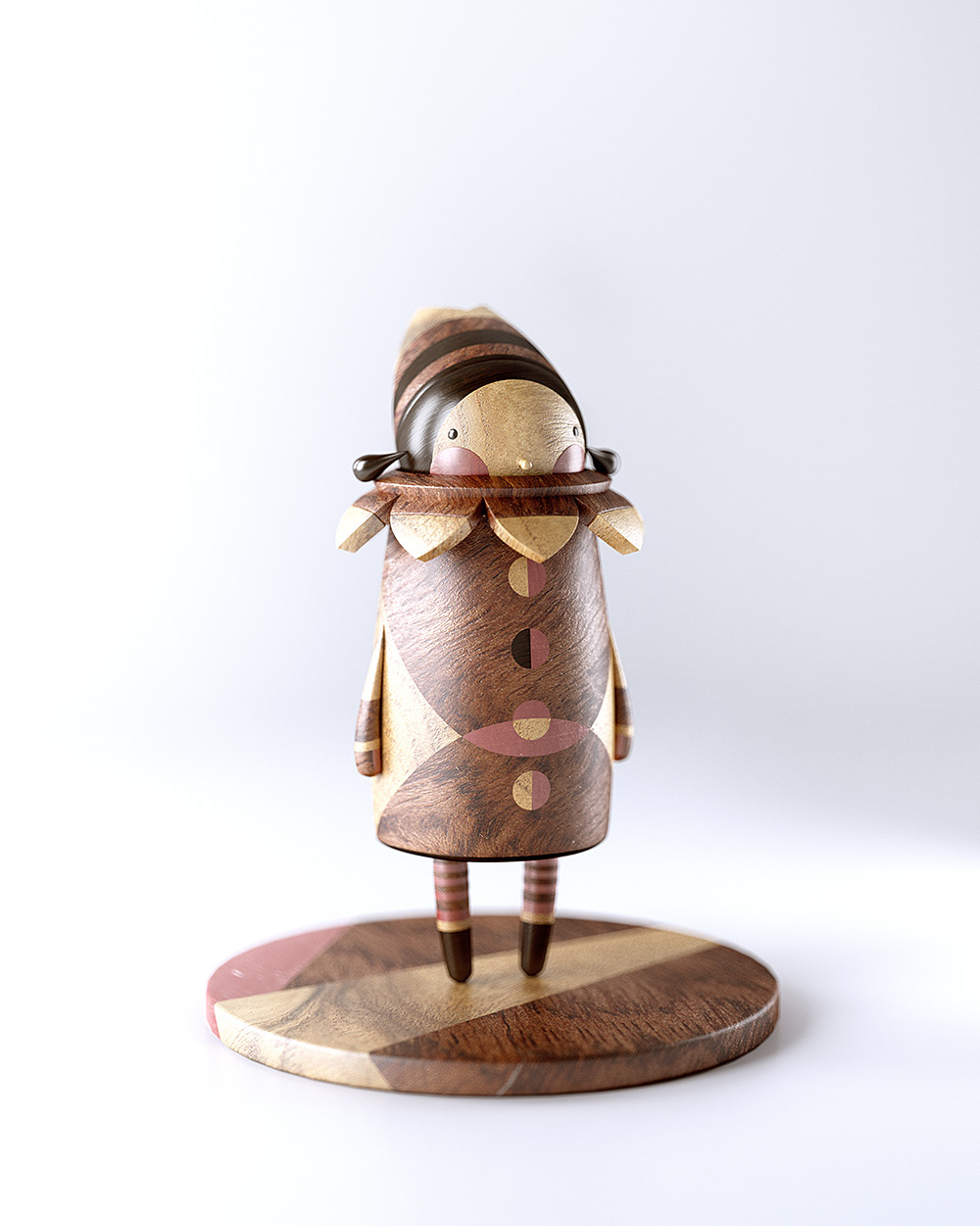 wood Character toy concept sculpture game cover story styleframe kokeshi