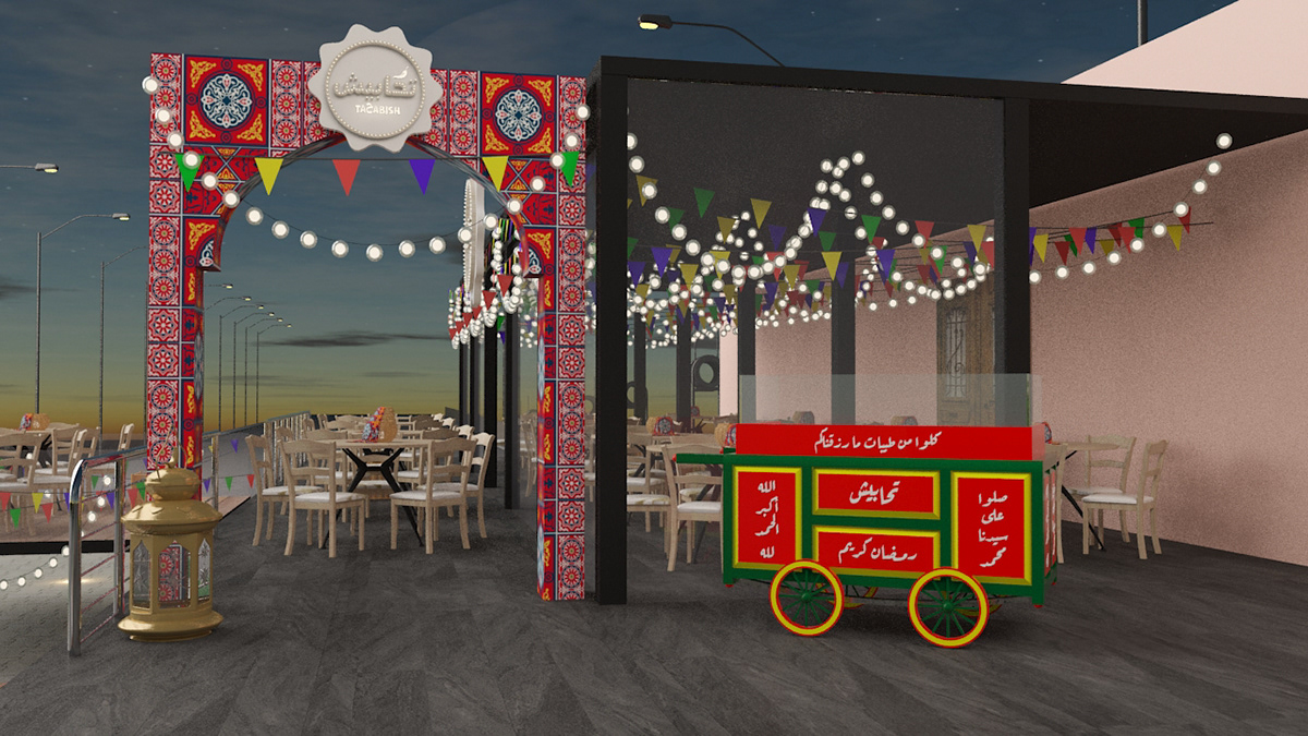 food and beverage restaurant Fast food architecture 3d design rendering exterior