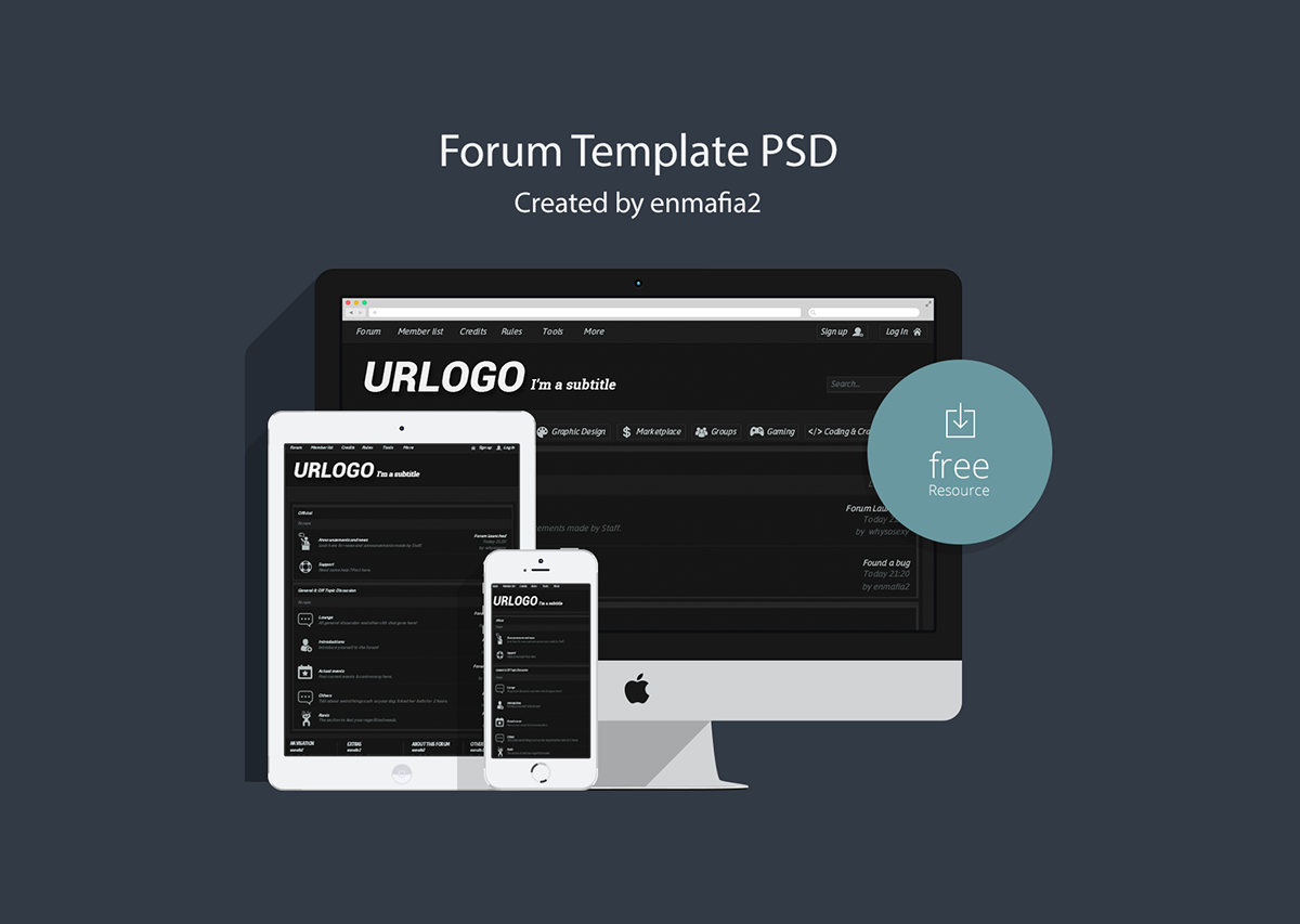forum design Layout photoshop free download freebie