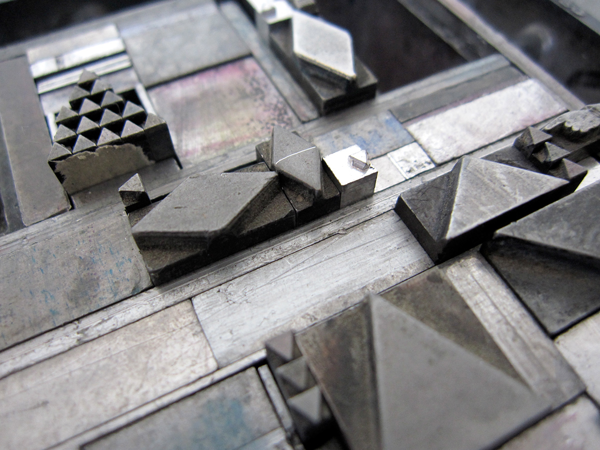 letterpress Triangles walls