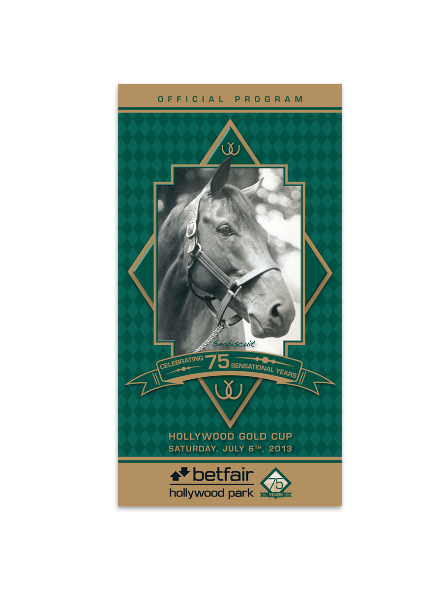 anniversary vintage gold diamond  seabiscuit Direct mail cover ad horse equine sports marketing sport Commemorative souvenir DVD