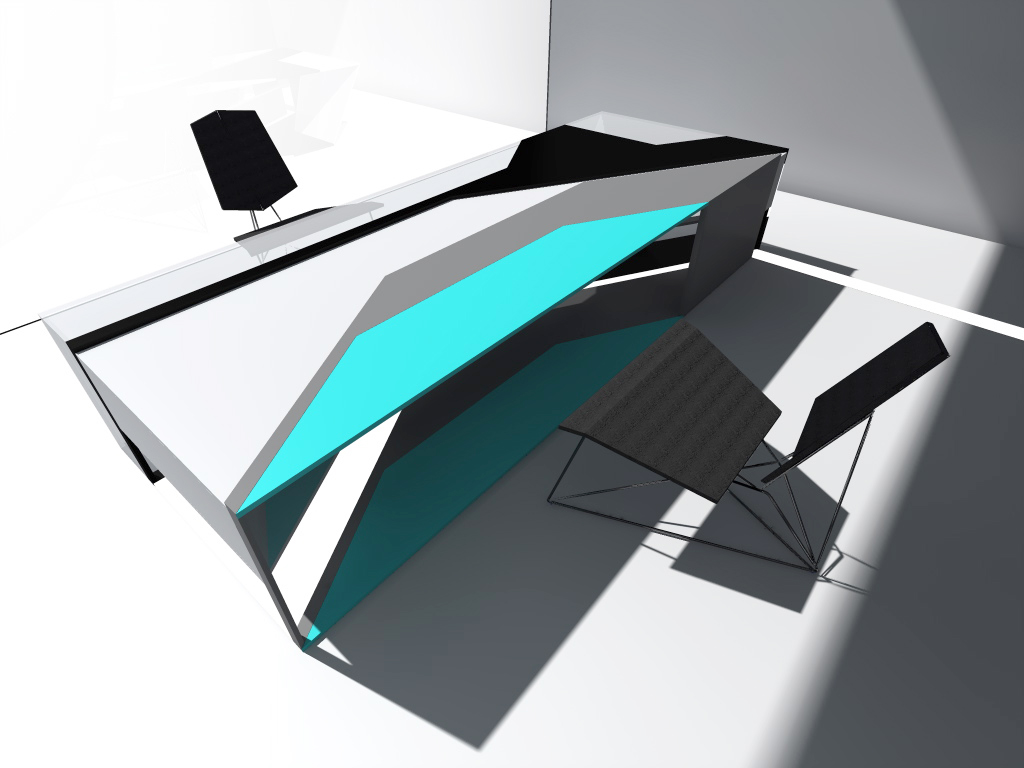 design furniture desk Interior 3D Render Rhinoceros Artlantis