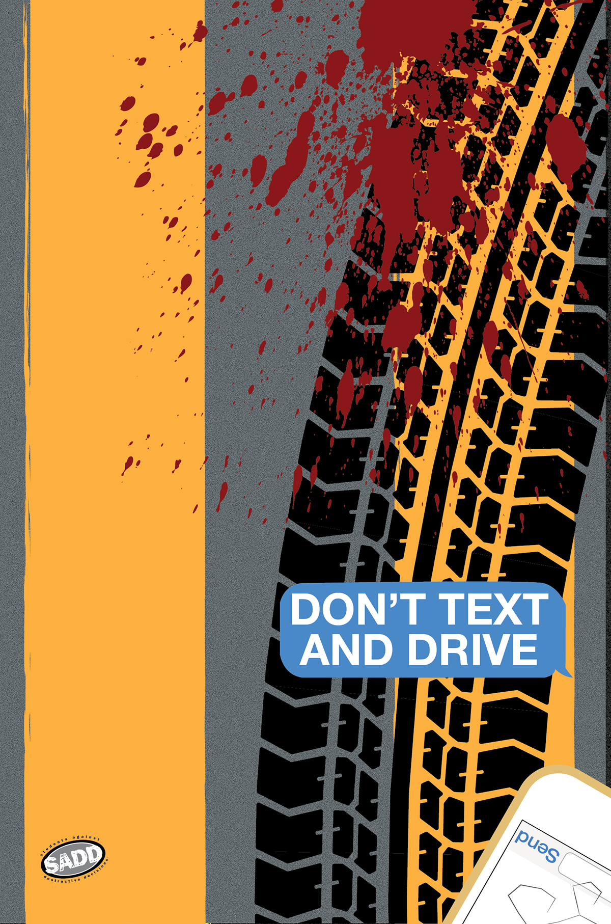 poster campaign poster campaign distracted driving distracted Driving phone tire marks