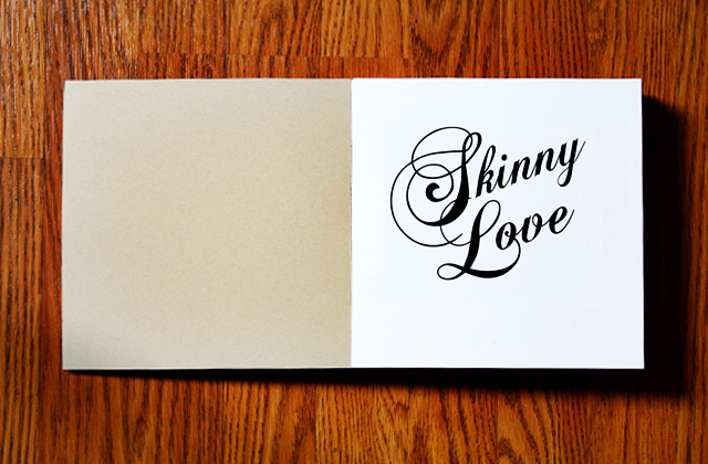 skinny love  typography  Photography  book design  layout  graphic design  objects  adventures  joan macrino InDesign