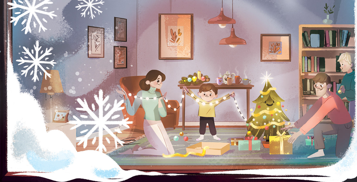 2D Animation animation  cartoon Character design  Christmas christmas design christmas illustration Digital Art  ILLUSTRATION  winter