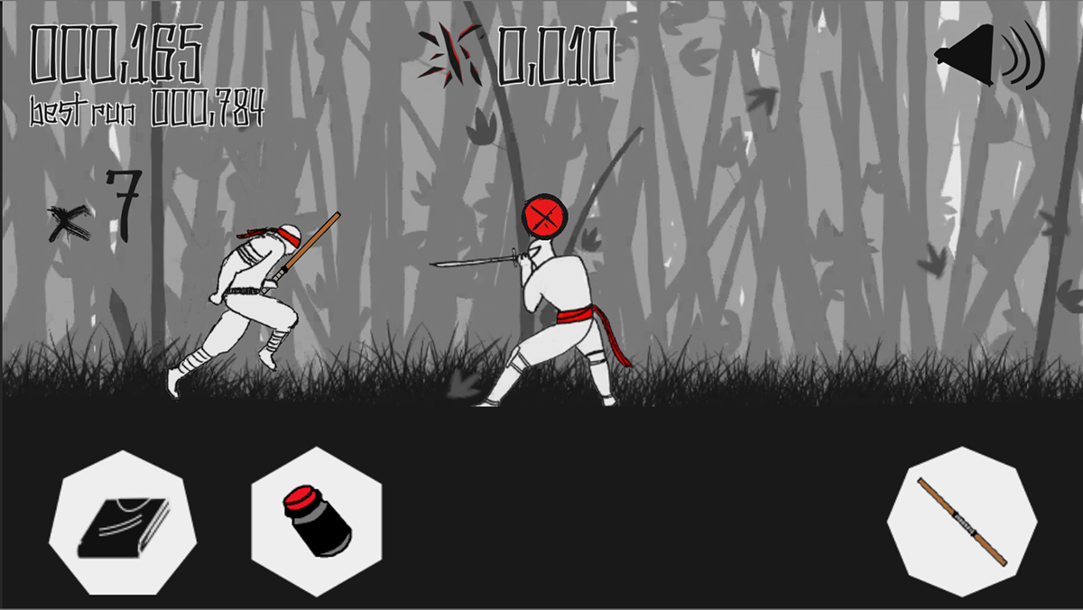 path ninja endless runner game android app blood gore decapitation red black