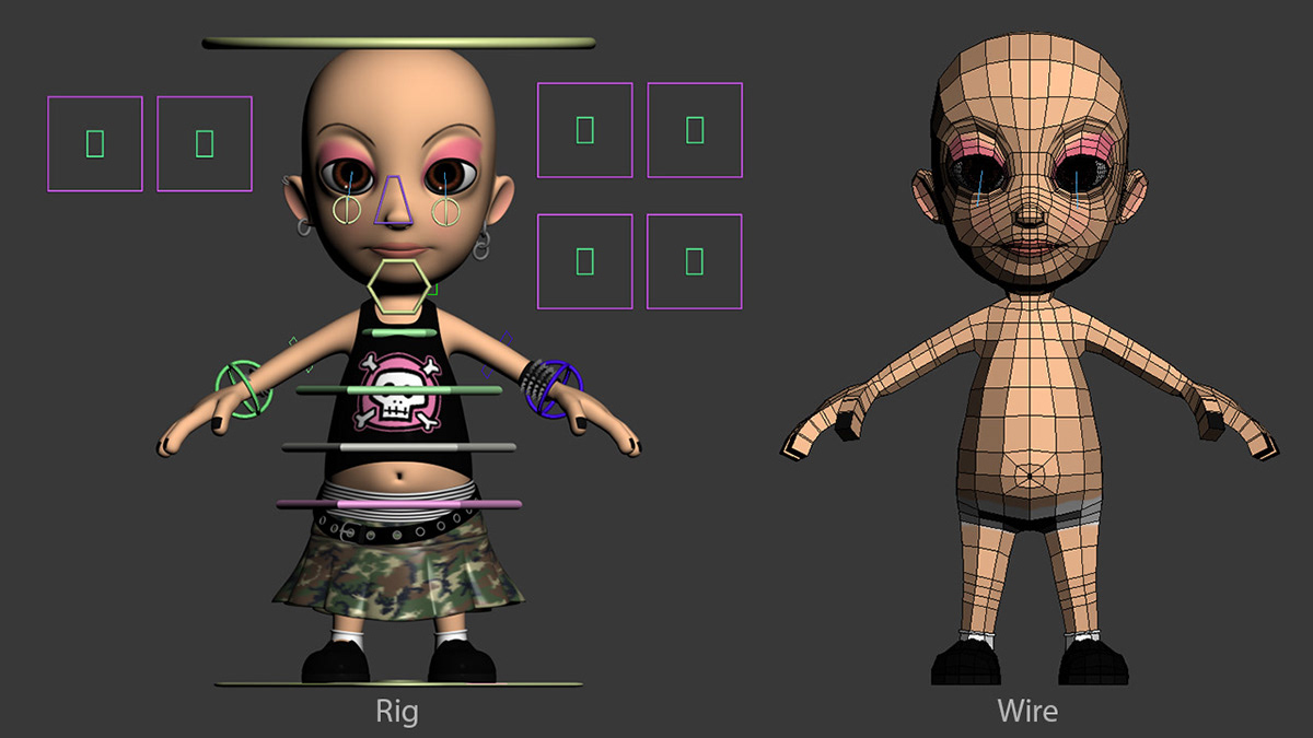 baby  rock Character 3ds max vray alessio rossi 3D
