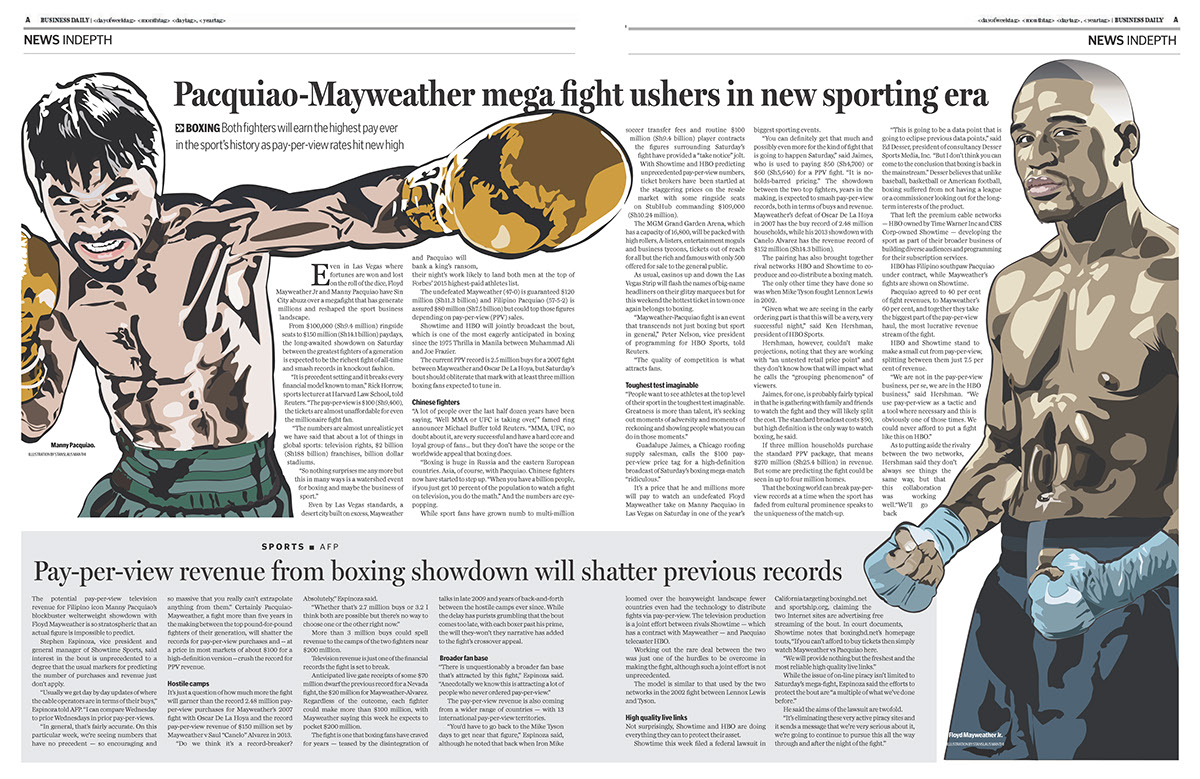 Boxing newspaper Mayweather pac