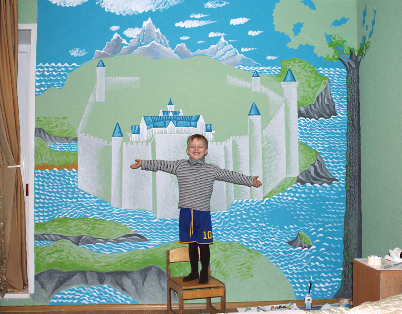 Castle fairy tale замок детская иллюстрация для детей роспись стен сказка