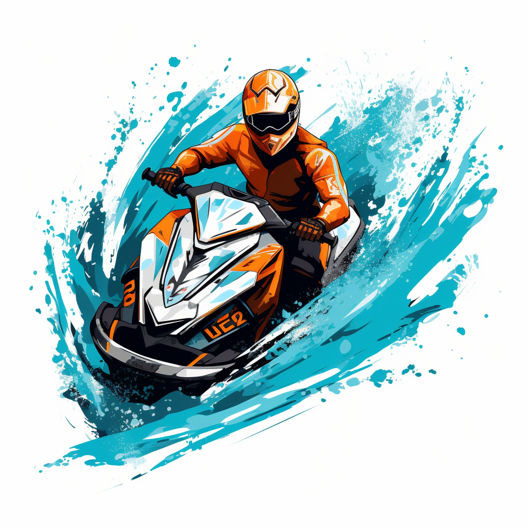 Jetski sports sea Ocean water beach vector adobe illustrator Graphic Designer Logo Design
