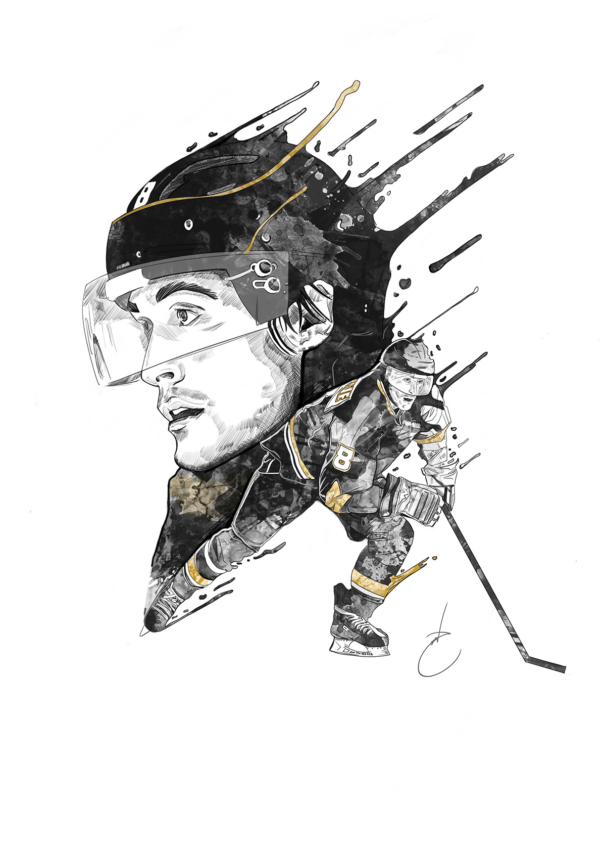 NHL national hockey league ball win champion Il-lustració ilustracion camiseta t-shirt splatter goal sport ice