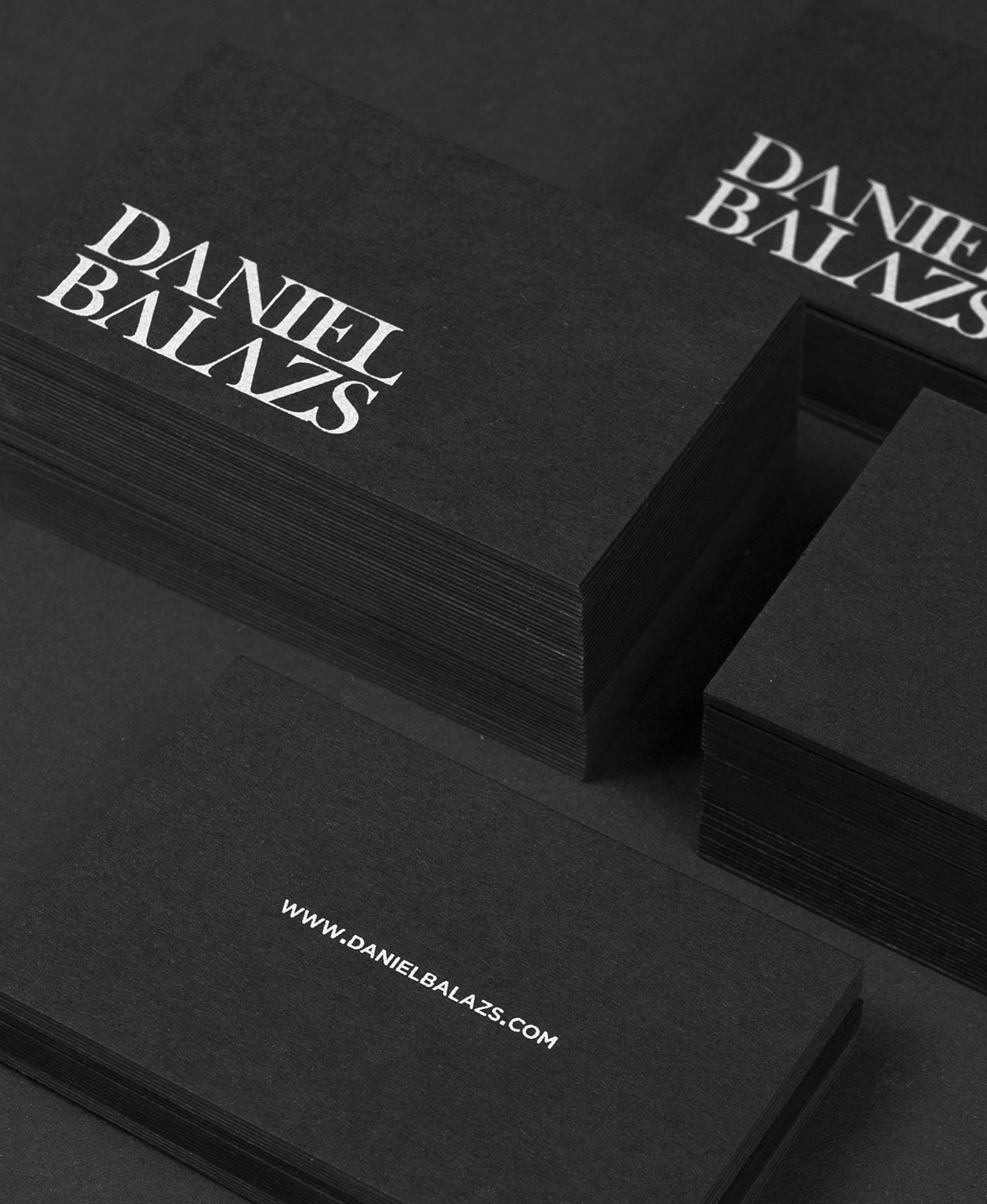 logo daniel balazs self Promotion business card business card black uncoated dark paper clean minimal